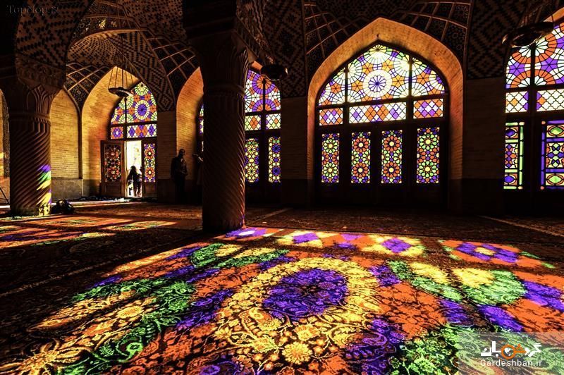 مسجد نصیرالملک شیراز، مسجدی از نور و رنگ +عکس