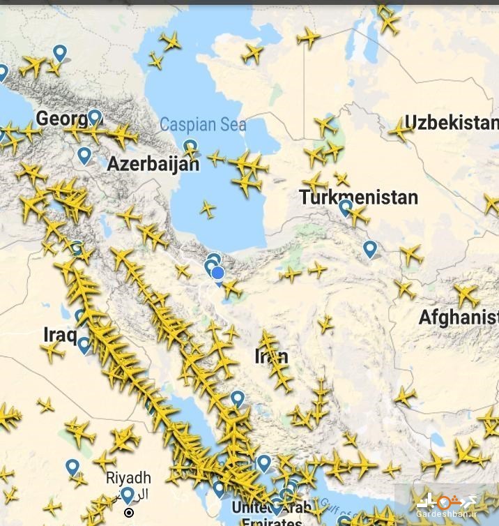 روال عادی عبور پرواز ایرلاین‌های خارجی از آسمان ایران + عکس