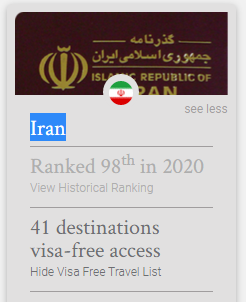 معتبرترین گذرنامه‌های سال ۲۰۲۰ معرفی شدند / رتبه گذرنامه ایران در سال ۲۰۲۰