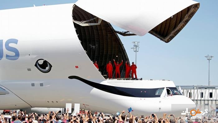 بلوگا ایکس ال معروف به نهنگ سفید ایرباس به پرواز درآمد/هواپیمایی با ارتفاع یک ساختمان سه‌طبقه