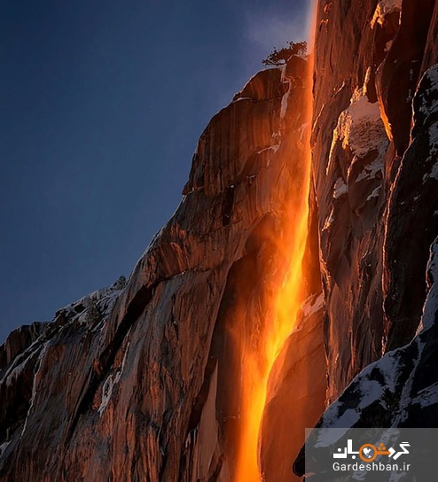 آبشار آتش؛ پدیده عجیب که سالی یکبار اتفاق می‌افتد/تصاویر