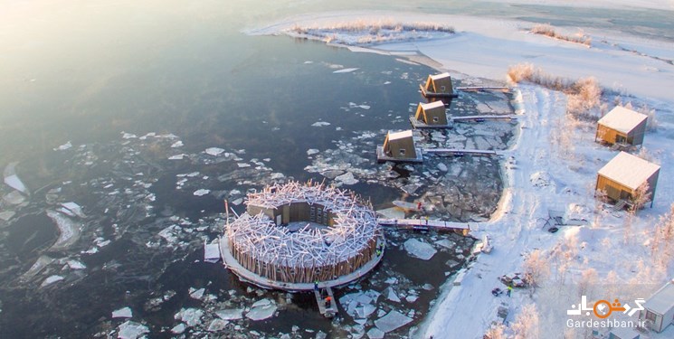 سوئدی‌ها هتل شناور یخی ساختند/عکس