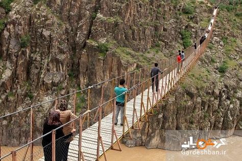 پل معلق پیرتقی در شهر هشجین اردبیل+عکس