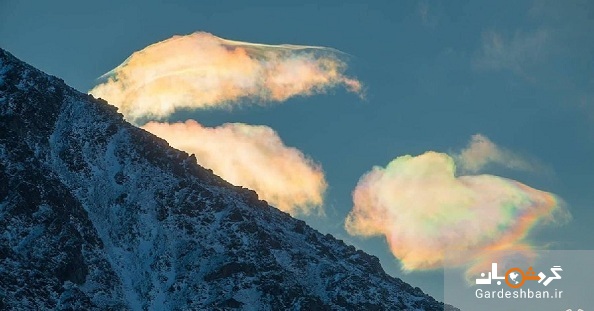 ابرهای رنگین کمانی؛ پدیده ای عجیب بر فراز قله بلند سیبری/عکس