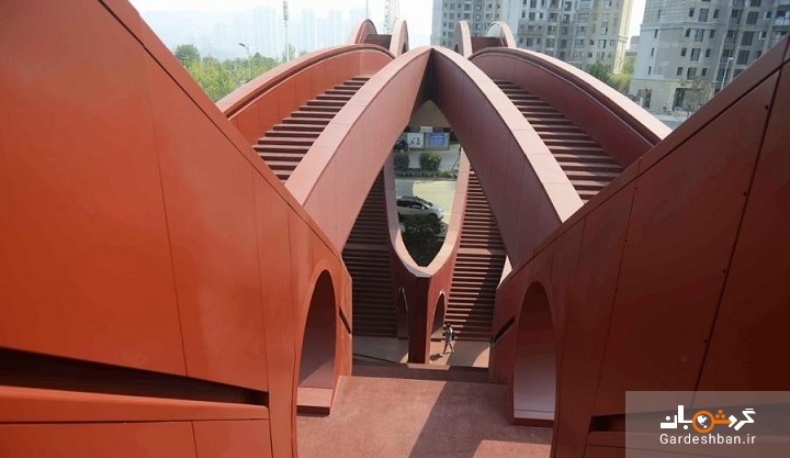 عجیب‌ترین پل پیاده‌روی/ گره‌زدن سنتی چینی‌ها در معماری یک سازه تماشایی + تصاویر