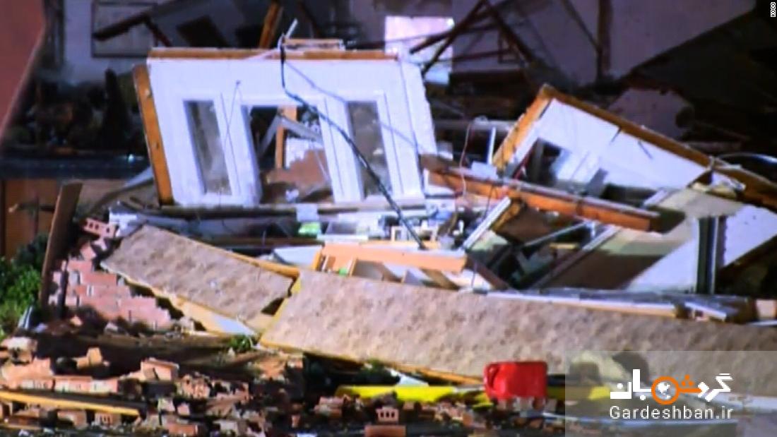 هتلی در شهر ال‌رنو در آمریکا اثر طوفان تخریب شد/۳۴ نفر داخل ساختمان گیر افتادند
