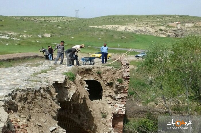 عملیات احیا و مرمت پل تاریخی ساروق تکاب آغاز شد