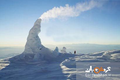 بزرگترین کوه آتشفشان یخی/تصاویر