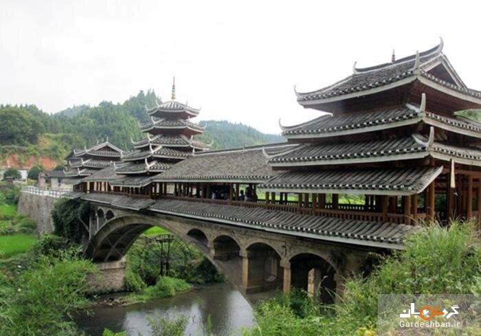 طولانی‌ترین پل چوبی بدون میخ در چین/تصاویر