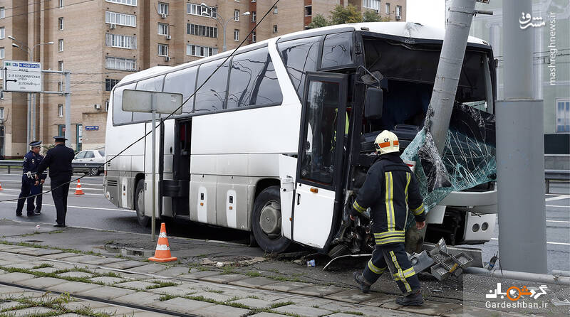حادثه برای اتوبوس توریست‌های چینی در مسکو/تصاویر