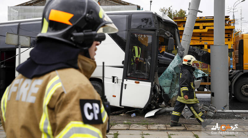 حادثه برای اتوبوس توریست‌های چینی در مسکو/تصاویر