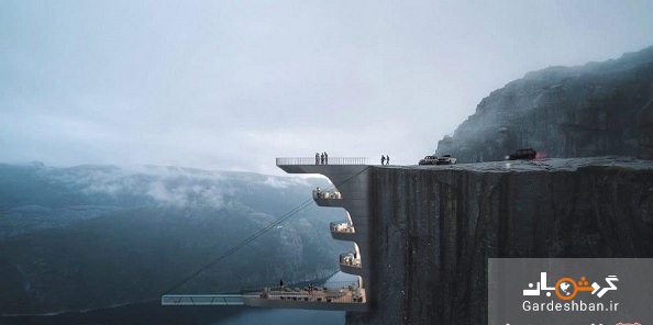 استخر عجیبی در نروژ 406 متر بالاتر از سطح زمین/تصاویر