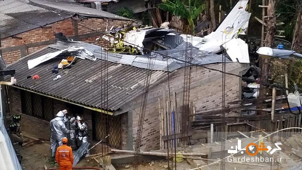 سقوط هواپیما در محله‌ پرجمعیت کلمبیا +عکس