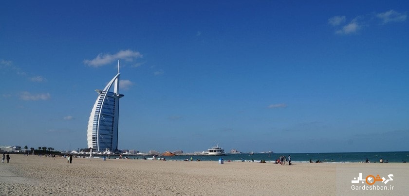ساحل زیبای سان ست روبه روی برج العرب و کنار هتل جمیرا/تصاویر