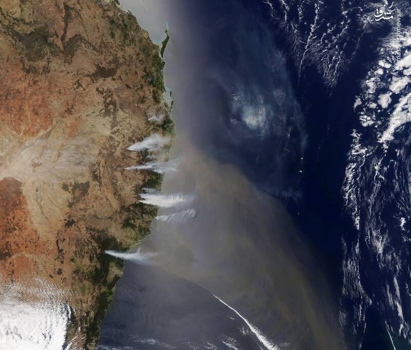 تصویر ماهواره‌ای از آتش‌سوزی در استرالیا