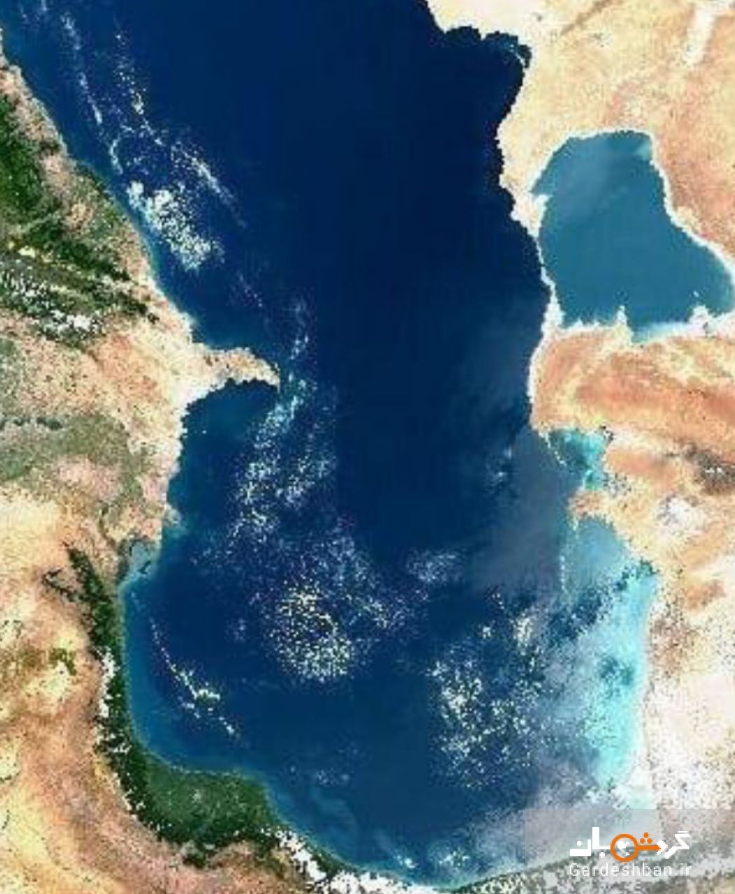 نمایی دیدنی از دریای خزر و دریاچه ارومیه از نگاه ماهواره سنتینل سه
