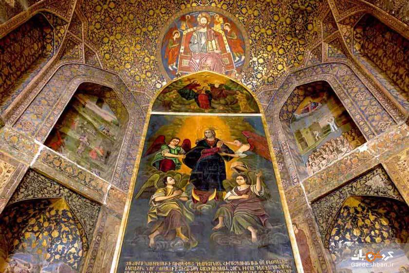 زیبایی های داخلی کلیسای بیت‌ اللحم در اصفهان/عکس