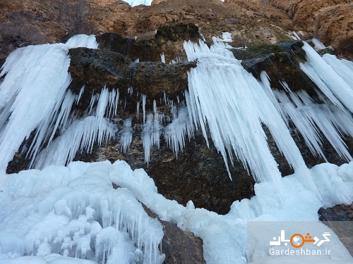 آبشار مورزیان از زیباترین آبشارهای یخی در استان فارس/عکس