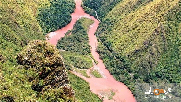 رودخانه سرخ؛ رودخانه ای به رنگ خون در پرو /عکس