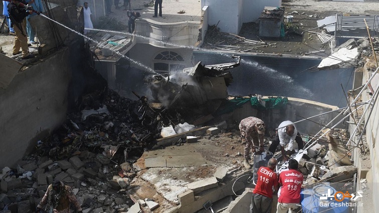 نخستین تصاویر از محل حادثه هواپیما پاکستانی