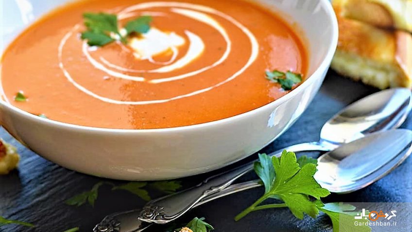سوپ گوجه فرنگی ایتالیایی ساده و خوشمزه + طرز تهیه