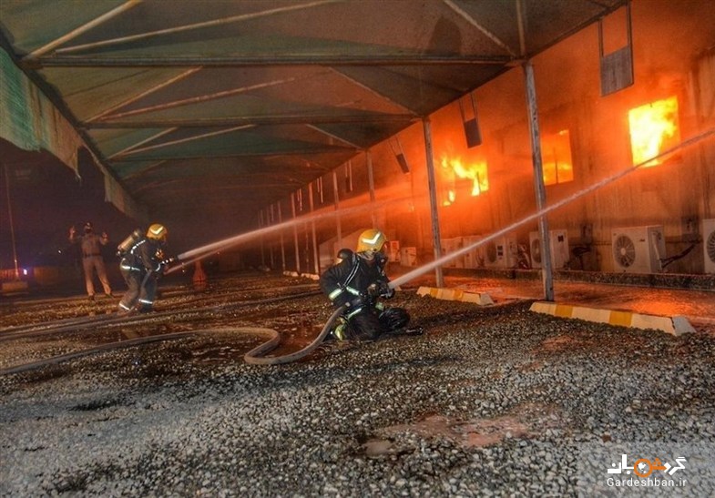 آتش‌سوزی بزرگ در قطار سریع‌السیر جده عربستان +عکس
