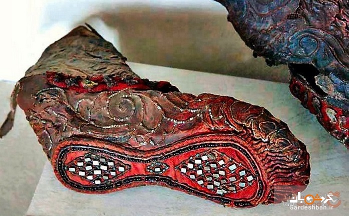 کفش باستانی سکایی 2300 ساله ای در رشته‌کوه آلتای کشف شد! + تصاویر