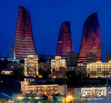 برج های شعله از مکانهای دیدنی باکو+تصاویر