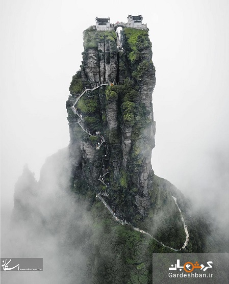دو معبد بودایی چین در قله‌ای با 8888 پله حیرت‌انگیز + تصاویر