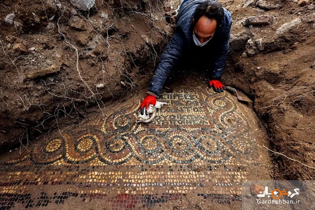 عکس/ کشف موزاییکی 1500ساله در «ازمیر» ترکیه