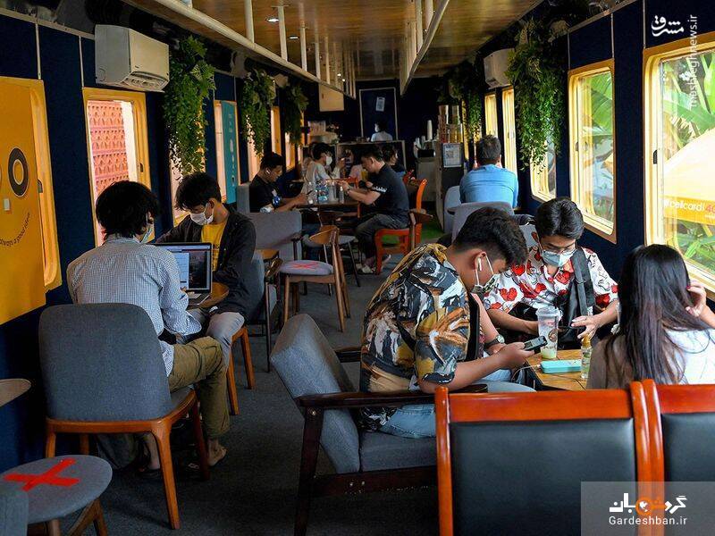 قطاری در کامبوج  که تبدیل به کافه شد+تصاویر