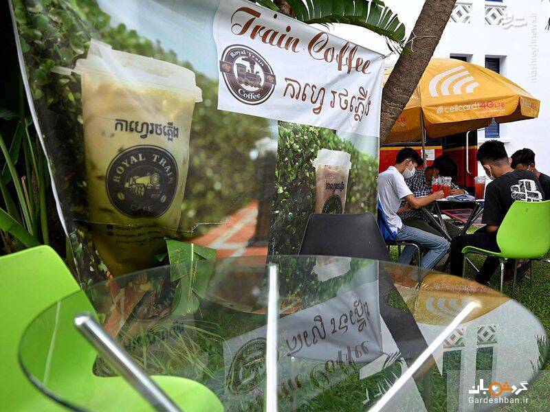 قطاری در کامبوج  که تبدیل به کافه شد+تصاویر