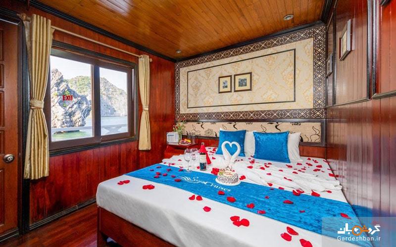 هتل سوان کروز هالونگ؛ اقامتی شگفت انگیز در یک کشتی چوبی سنتی وسط دریا + تصاویر