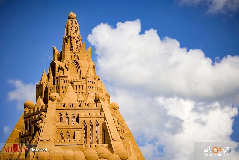 عکس/ ساخت بلندترین قلعه شنی جهان در دانمارک