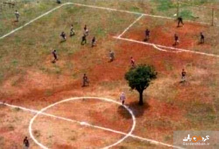 عکس/ عجیب ترین زمین فوتبال جهان!