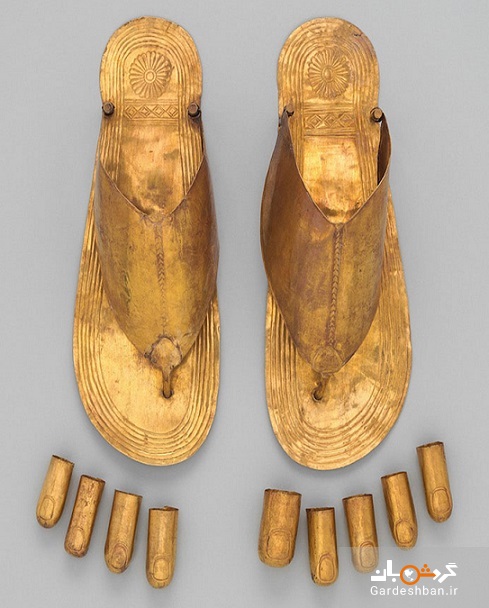 عکس/ صندل‌های طلا که مصری‌های باستان با آن‌ها دفن می‌شدند