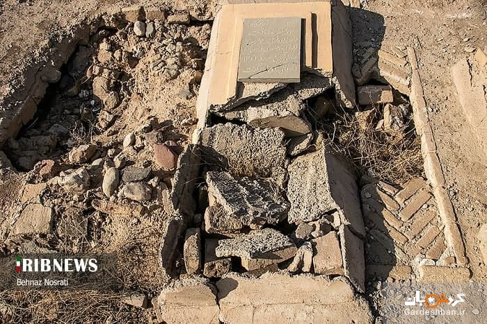 قبرستان متروکه «سنادره» سمنان در حال تخریب و فرونشست زمین +تصاویر