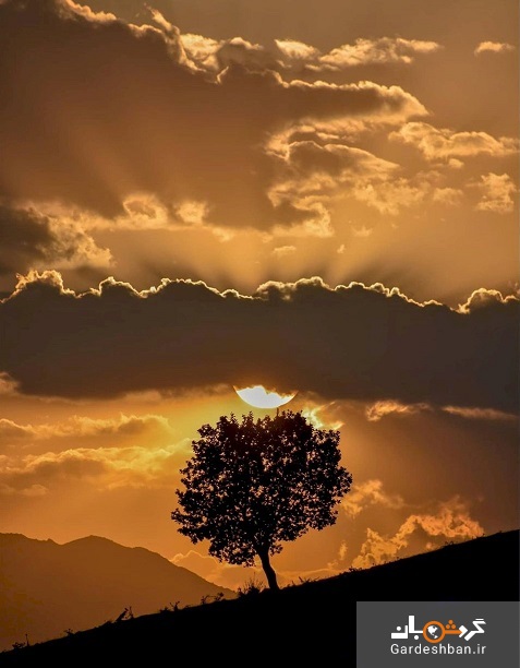 غروب خورشید در آسمان پایتخت طبیعت ایران +تصاویر