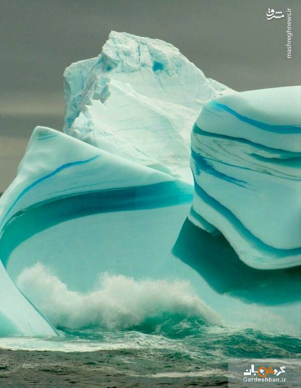 عکس/ توده‌های یخ راه راه؛ عجیب ترین پدیده های دریایی