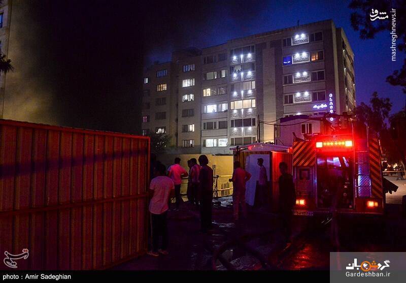 آتش سوزی در ساختمان هتل نیمه‌کاره/ عکس