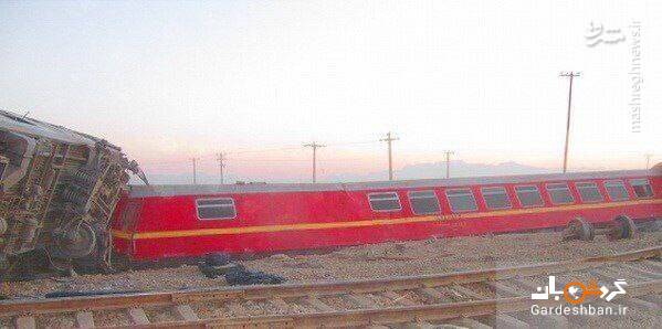 اولین تصاویر از خروج قطار مشهد- یزد از ریل