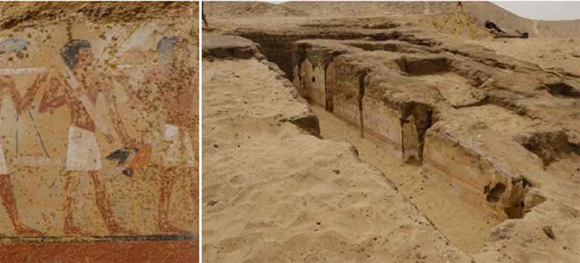 کشف مقبره‌ای با دیوارنگاره‌های رنگین در مصر