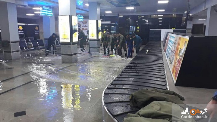 تصاویر آبگرفتگی فرودگاه آبادان / فعالیت فرودگاه آبادان از سر گرفته شد