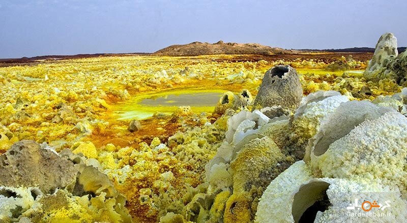 سفر به عجایب اتیوپی / دالول؛ بیابانی آتش‌فشانی با بزرگترین حفره‌های آب گرم جهان + تصاویر