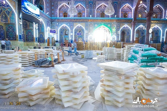 کاشی کاری در صحن حرم مطهر امام حسین(ع)