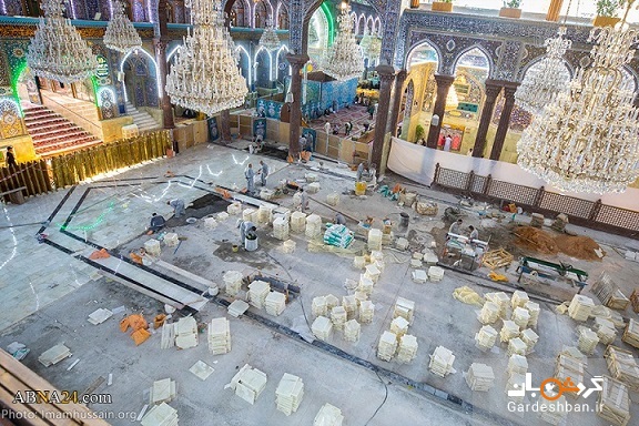 کاشی کاری در صحن حرم مطهر امام حسین(ع)