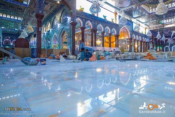 کاشی کاری در صحن حرم مطهر امام حسین(ع)