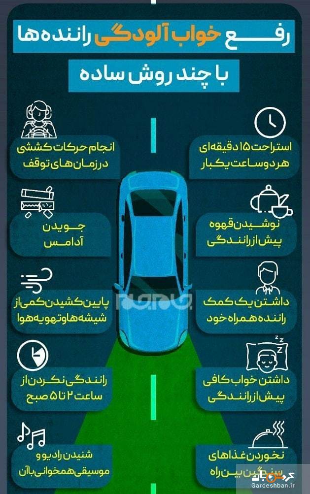 اینفوگرافیک/ راهکار‌هایی برای رفع خواب آلودگی در حین رانندگی